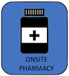 Icon showing a medication bottle representing an on site pharmacy at this vet 